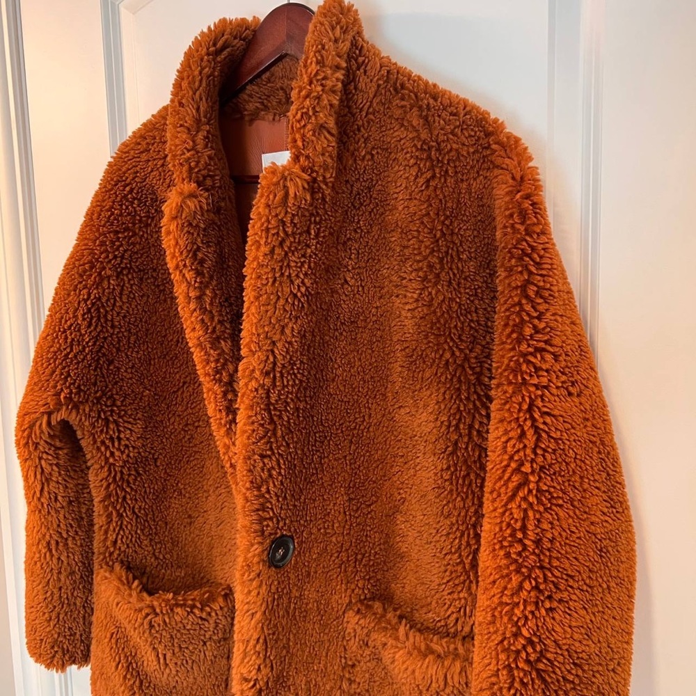 ZARA BRANDY DOUBLE SIDED FAUX FUR COAT JACKET size M - Picture 7 of 12